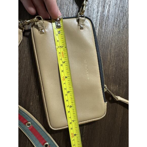 Bandolier Tan Crossbody Bag with Red and Green Strap - Picture 13 of 16